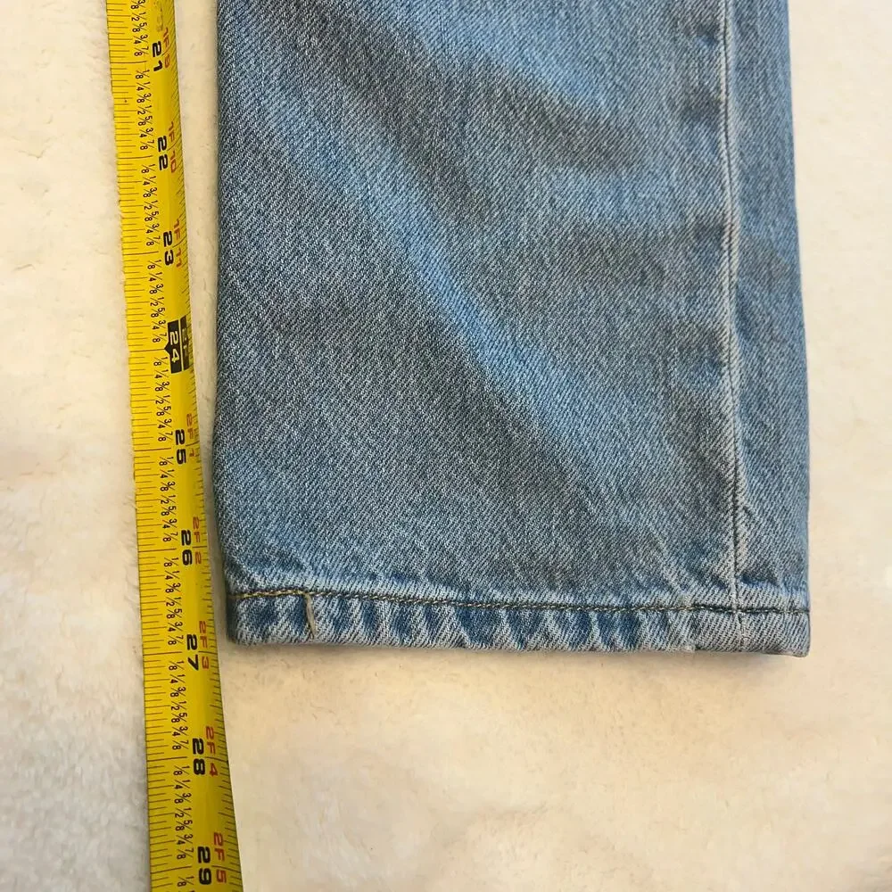 Vintage Levi's 501 Button Fly‎ Women's Distressed Straight Denim Jeans 27x28